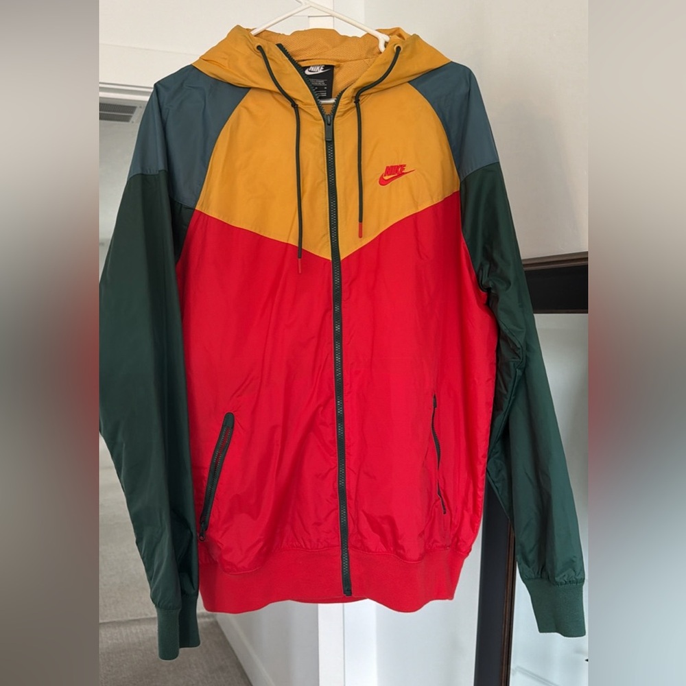 Nike Men's Multicolor Windbreaker Jacket size medium tall